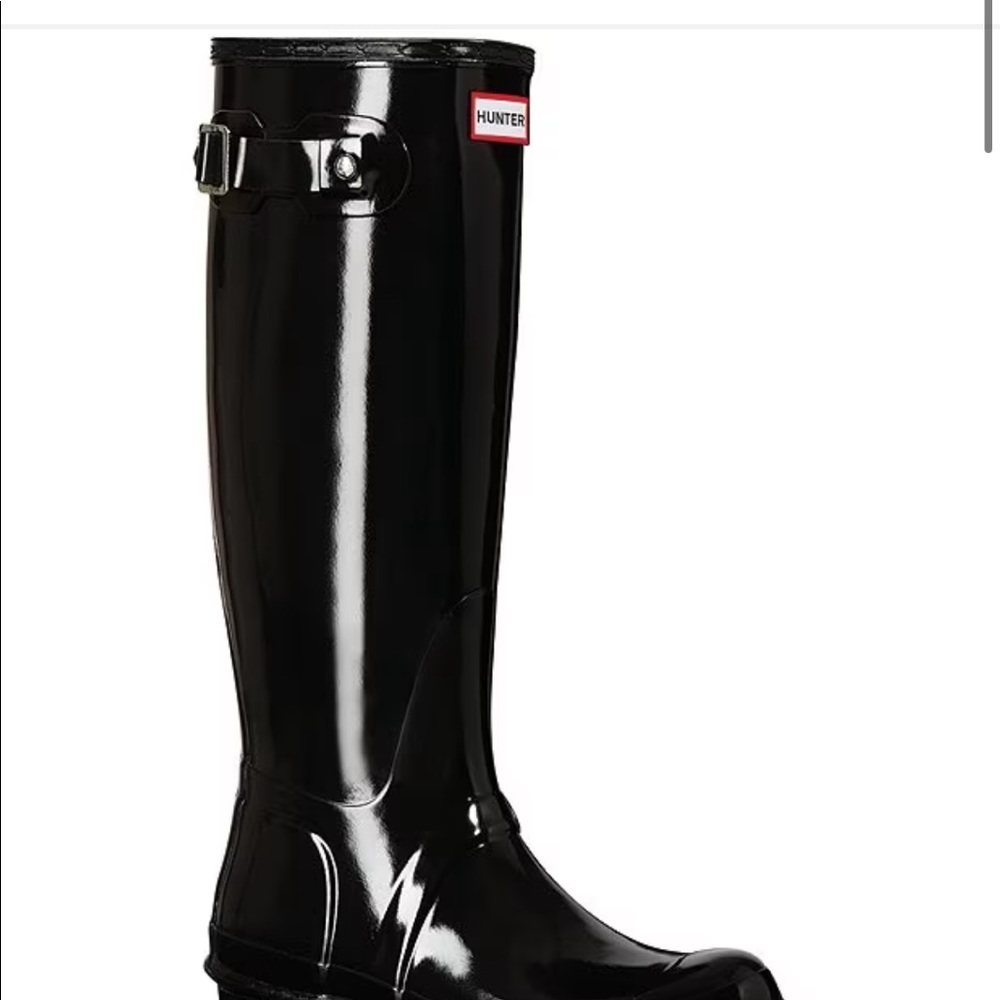 Black hunter rain boots tall